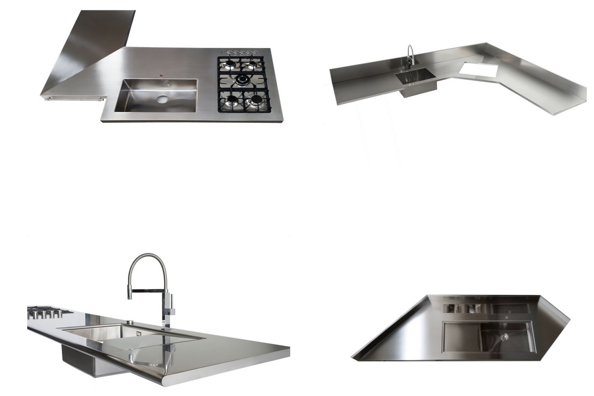 top cucina acciaio inox