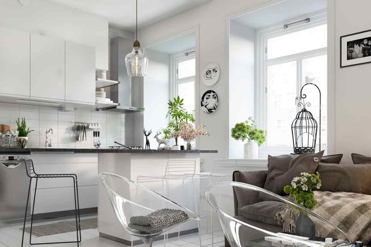 casa vacanza con arredi bianchi e accessori di design