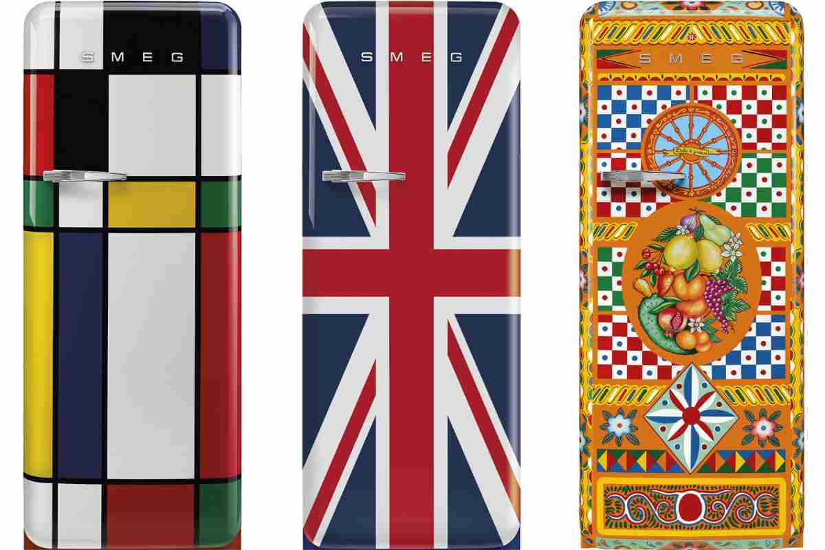 tre modelli di frigoriferi colorati SMEG