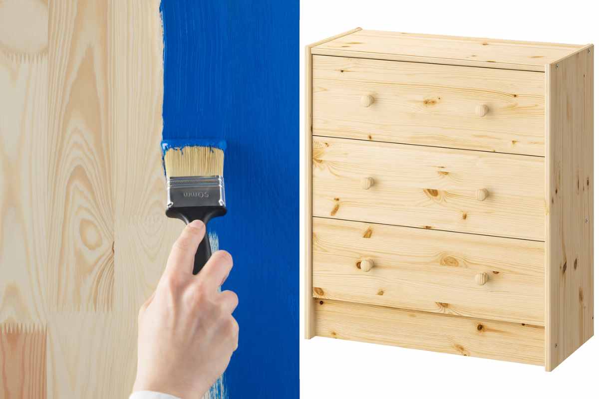 una della cassettiere RAST trasformata con Ikea Hackers