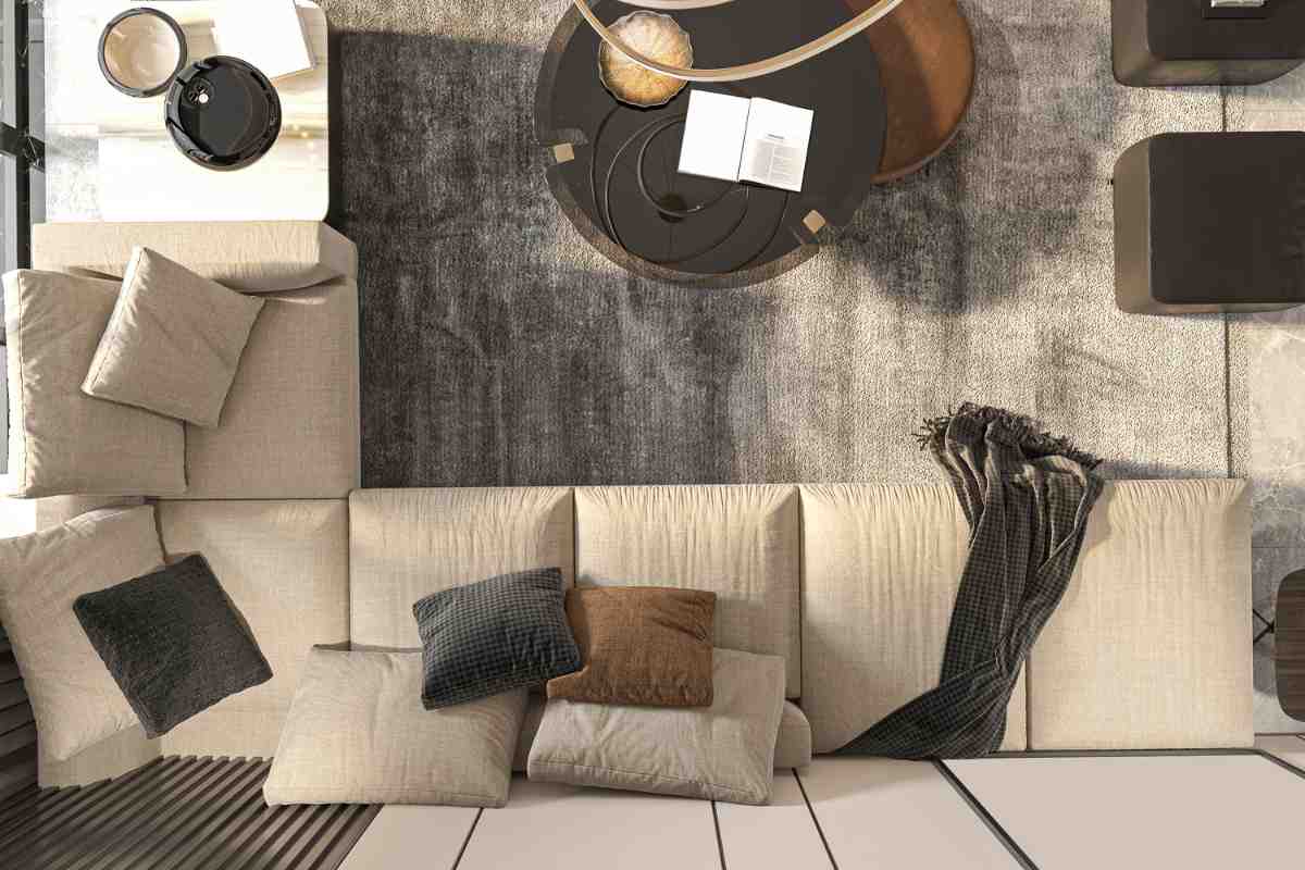 soggiorno con arredamento mix and match di tendenza