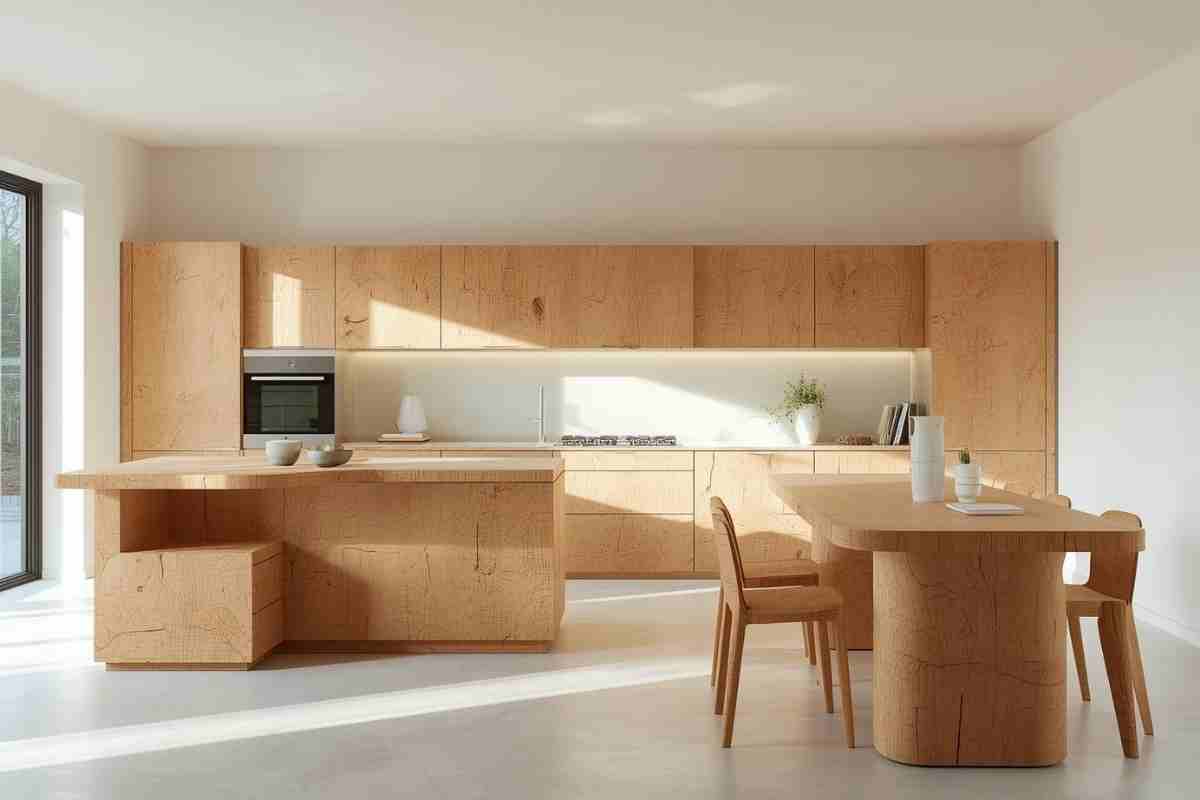 cucina con mobili in sughero