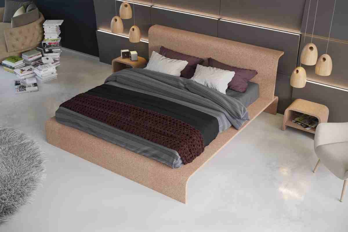 Letto in sughero Bisu visto dall'alto