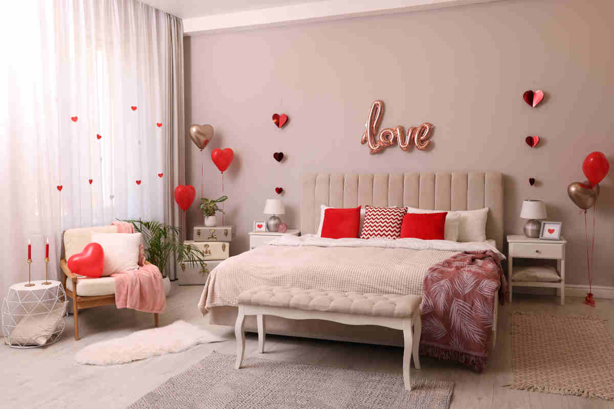 decorazione camera da letto san valentino