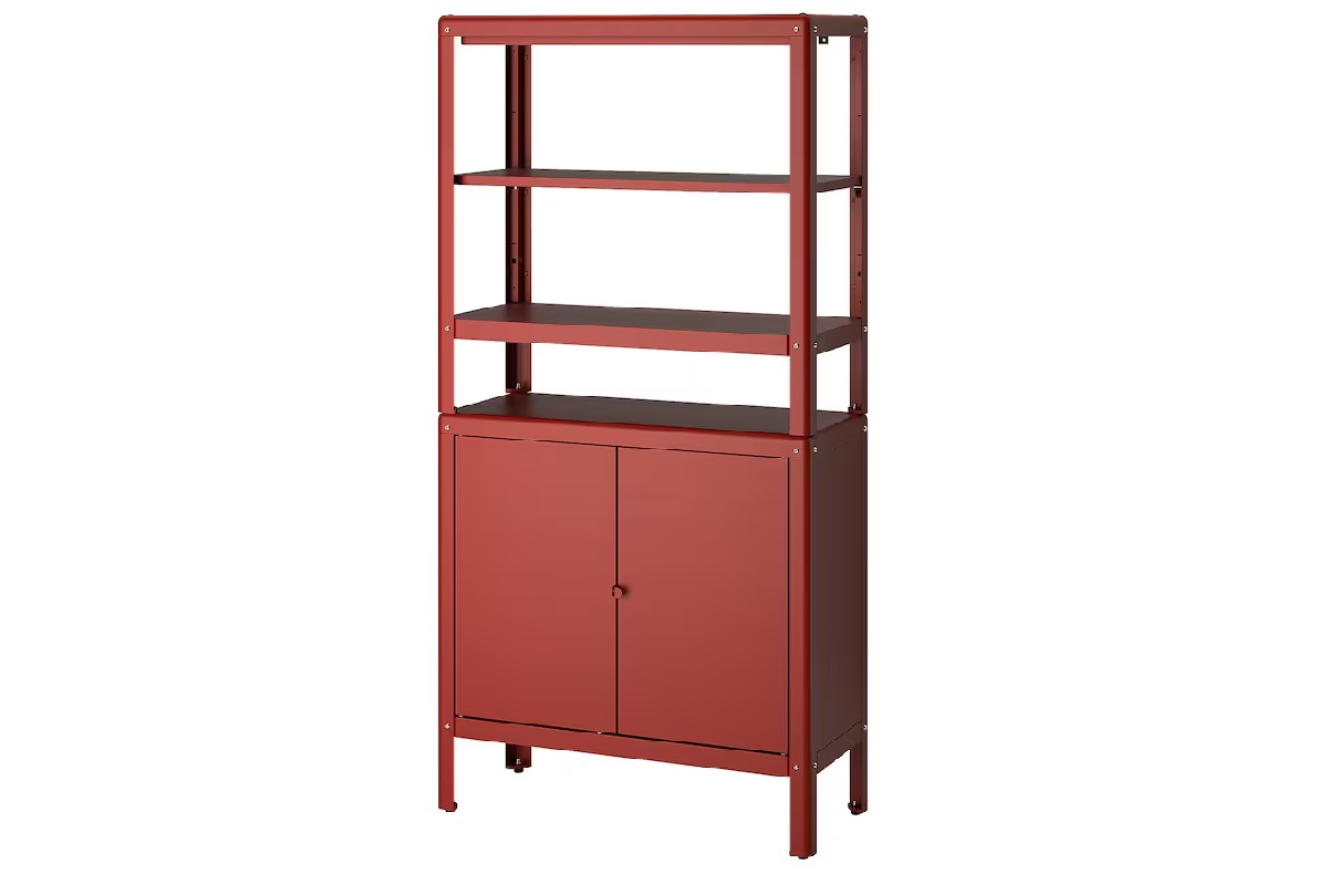 armadio esterno ikea con scaffali rosso