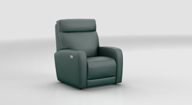 poltrona in pelle di colore verde