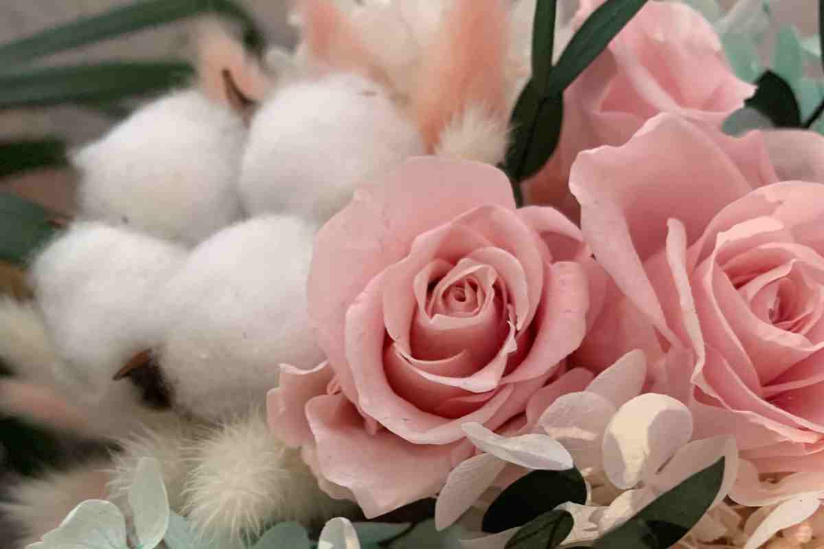 Fiori stabilizzati per arredare il bagno