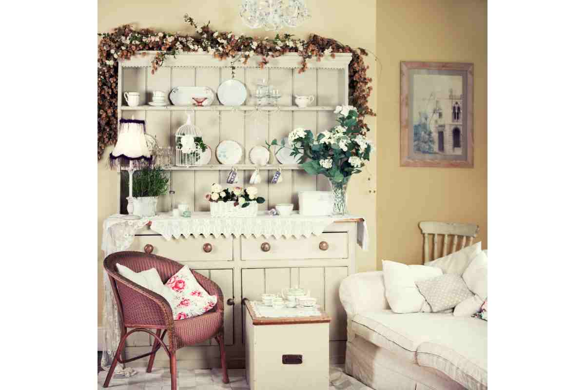 Soggiorno shabby chic rustico