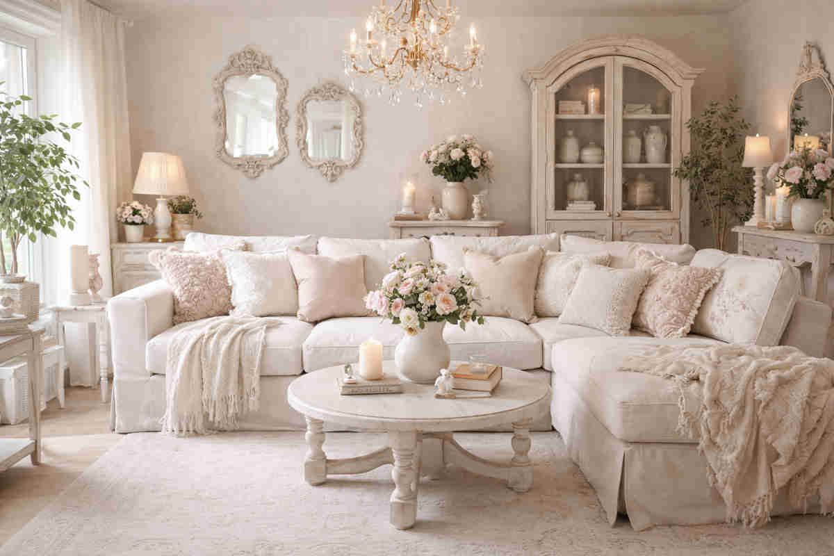 Soggiorno in stile shabby chic