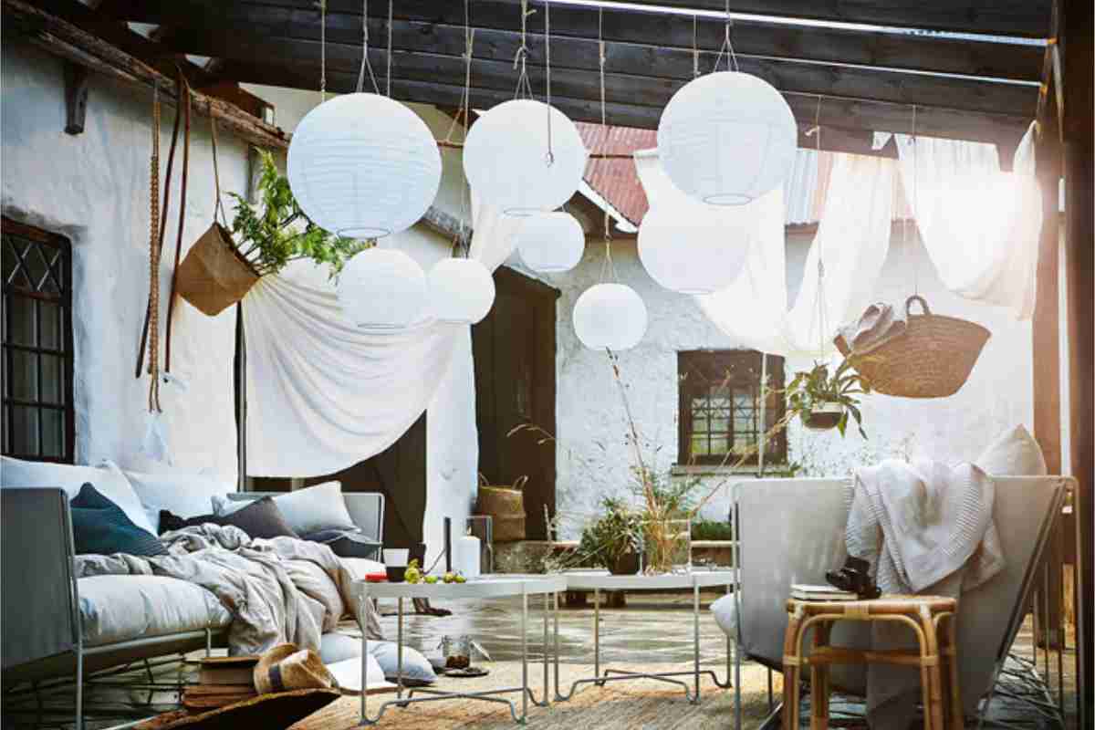 Pergolato con lampade da esterno SOLVINDEN Ikea
