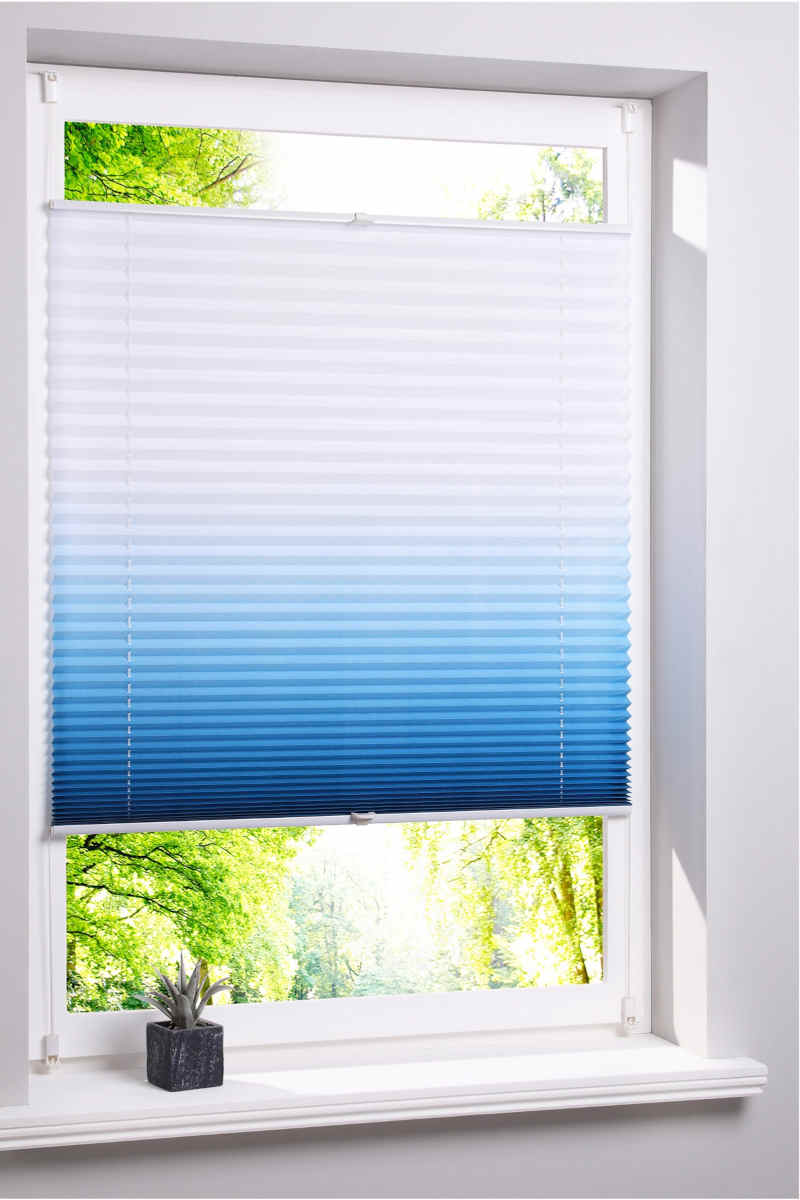 Window with folded shade curtain