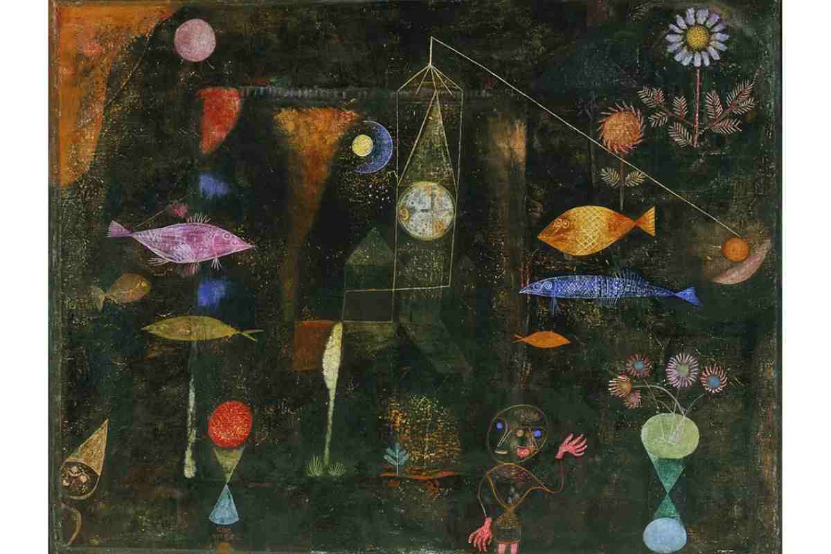 Stampa su tela La Magia Dei Pesci di Paul Klee