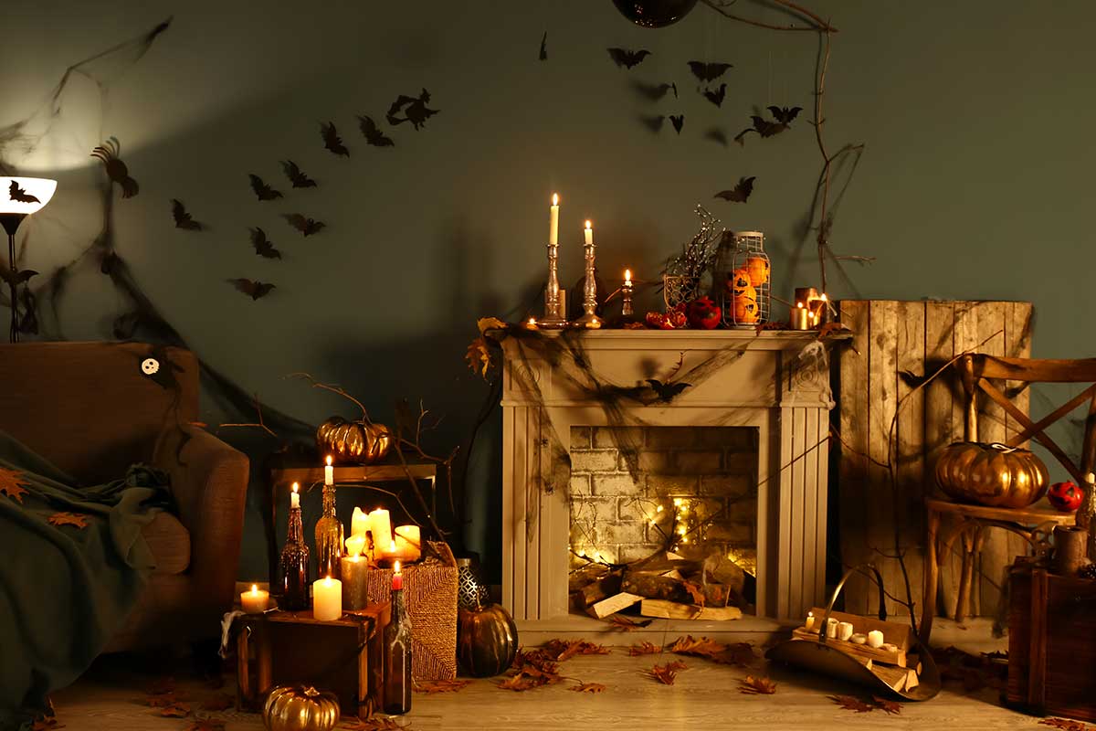 casa con decorazioni di halloween