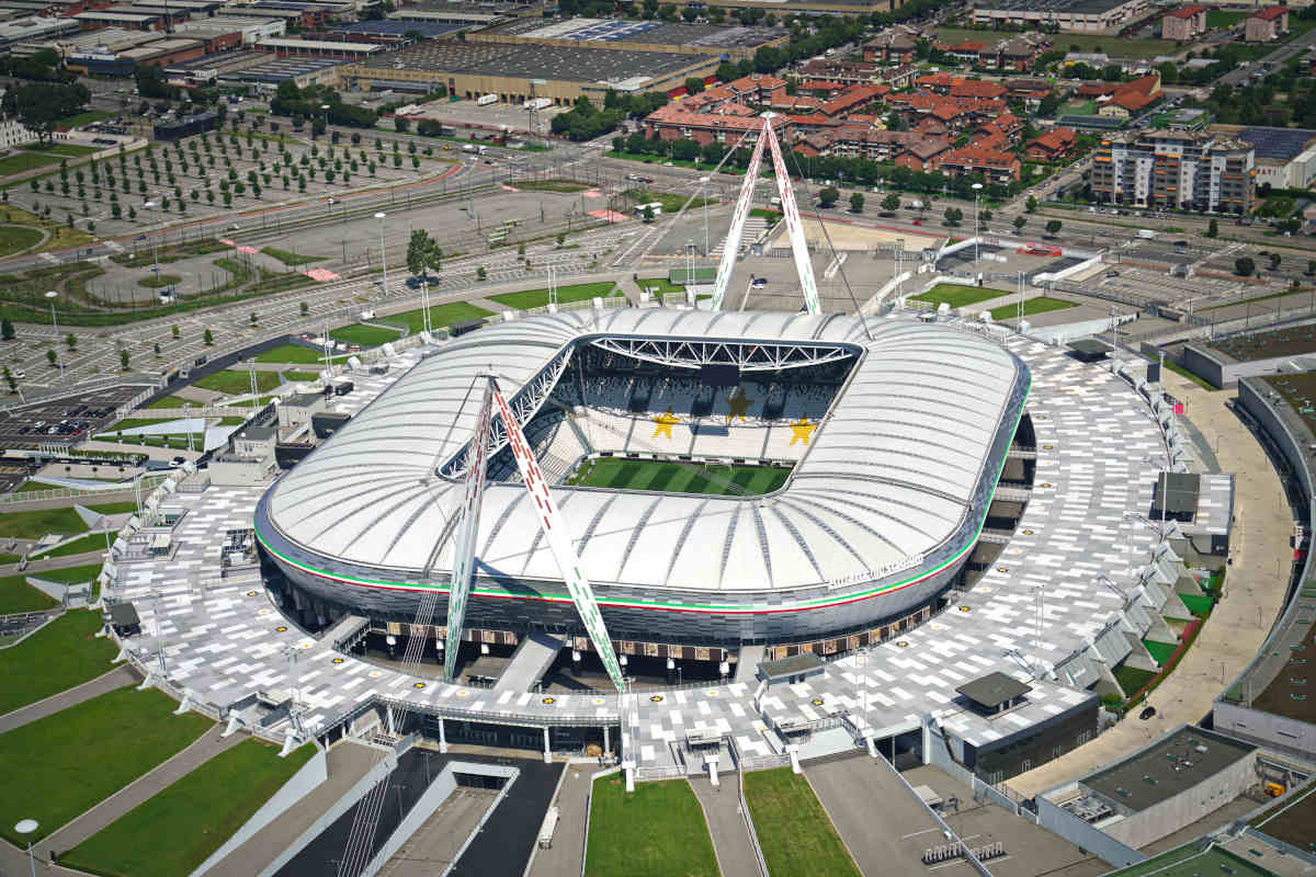 visuale aerea dello Stadio della Juventus a Torino