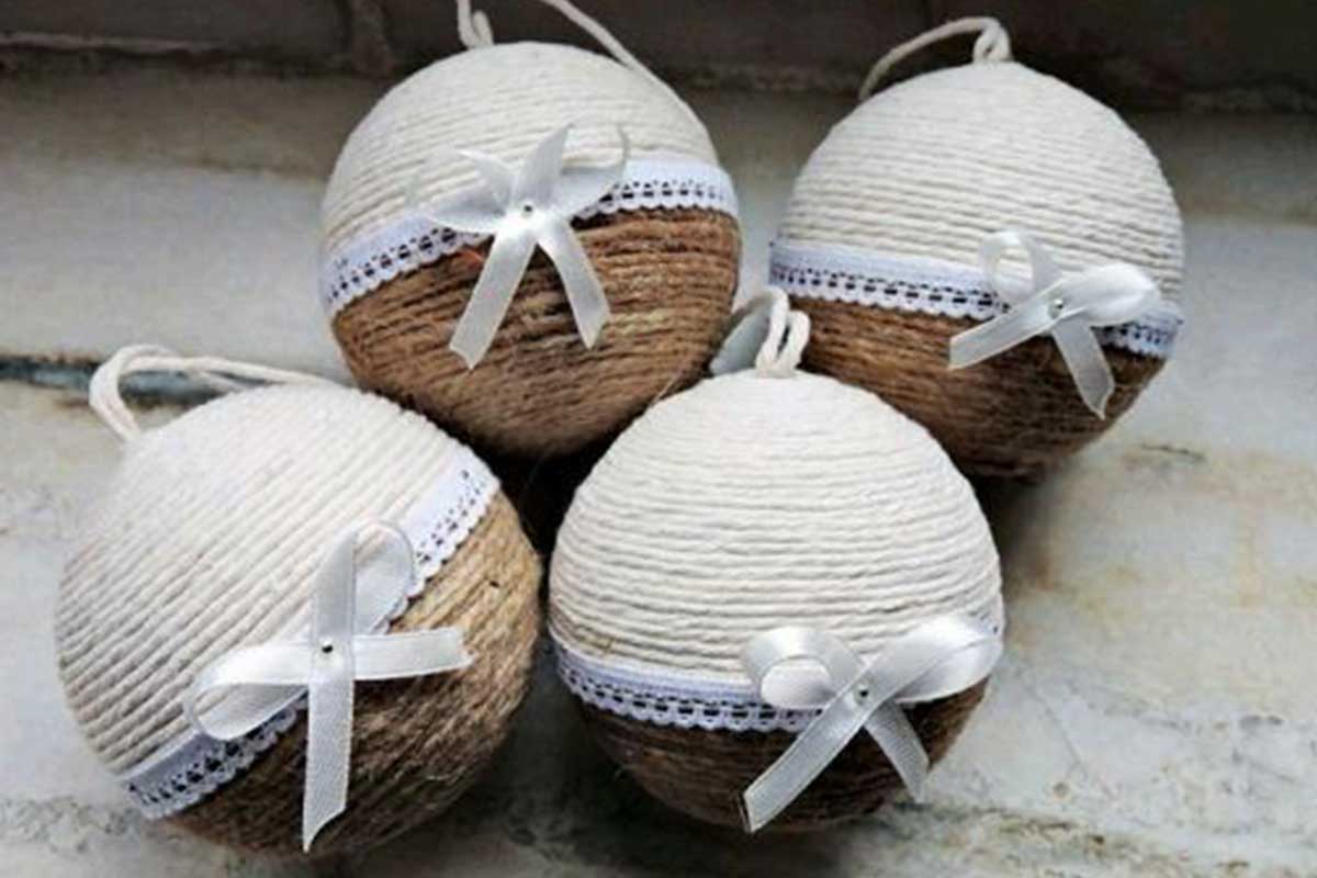 palline natale fai da te shabby chic