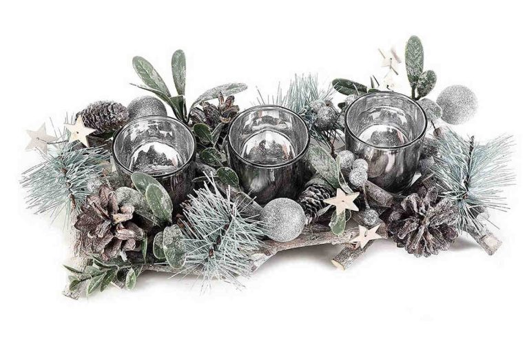 Ghirlanda Candela Con Rose Artificiali - Centrotavola Per Matrimoni E Natale - Foto 9