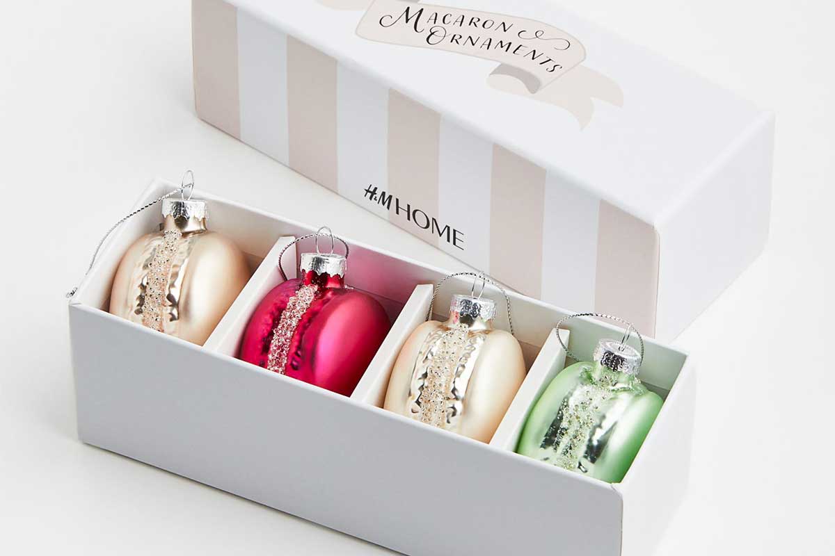 palline macaron per albero di natale h&m home