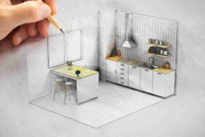 Ikea planner, concetto di progetto di interior design