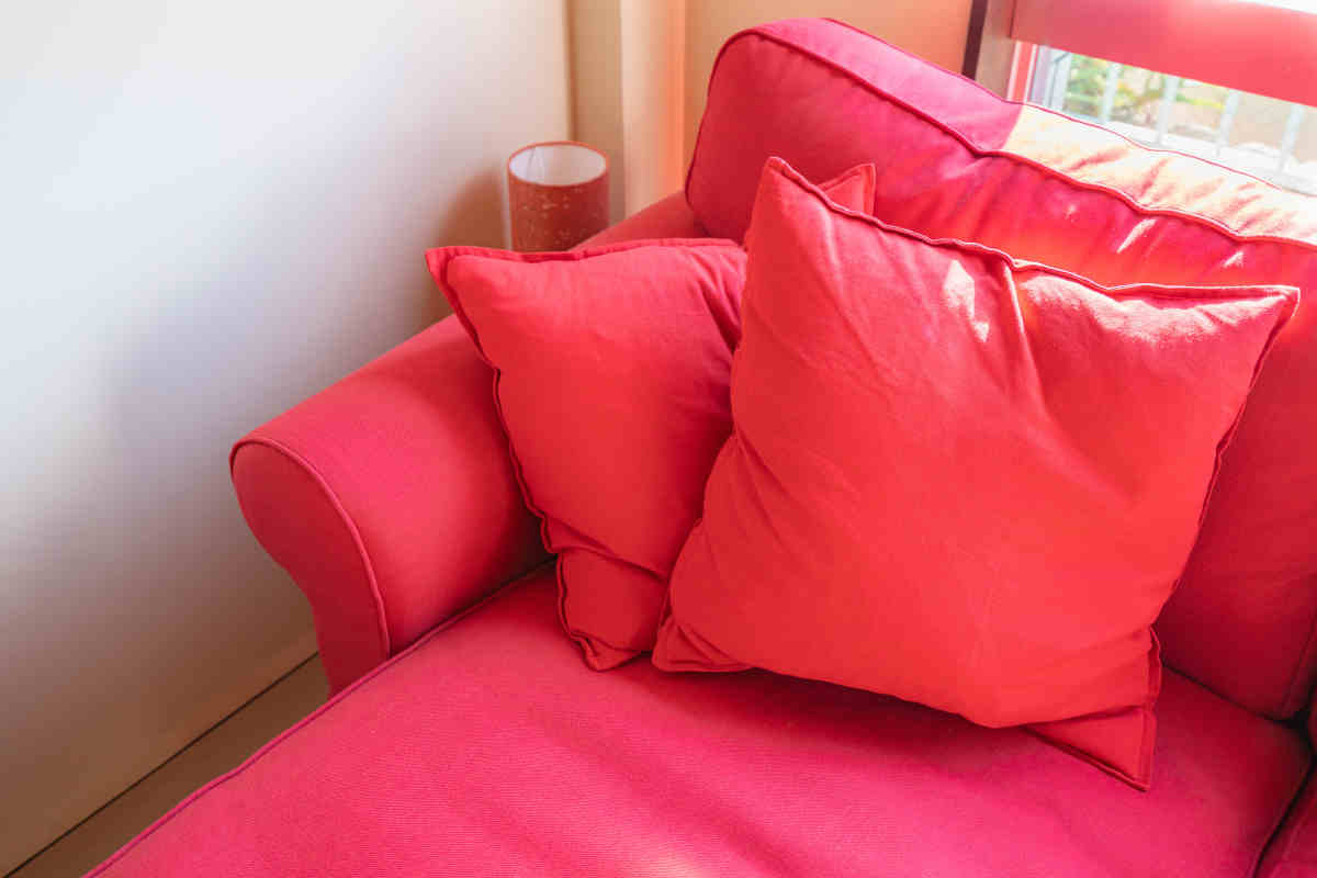 divano e cuscini color magenta