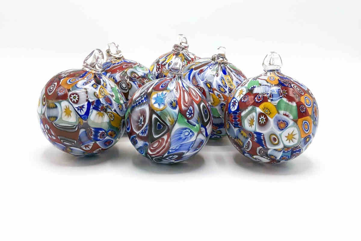 set di palline di Natale in vetro di-Murano