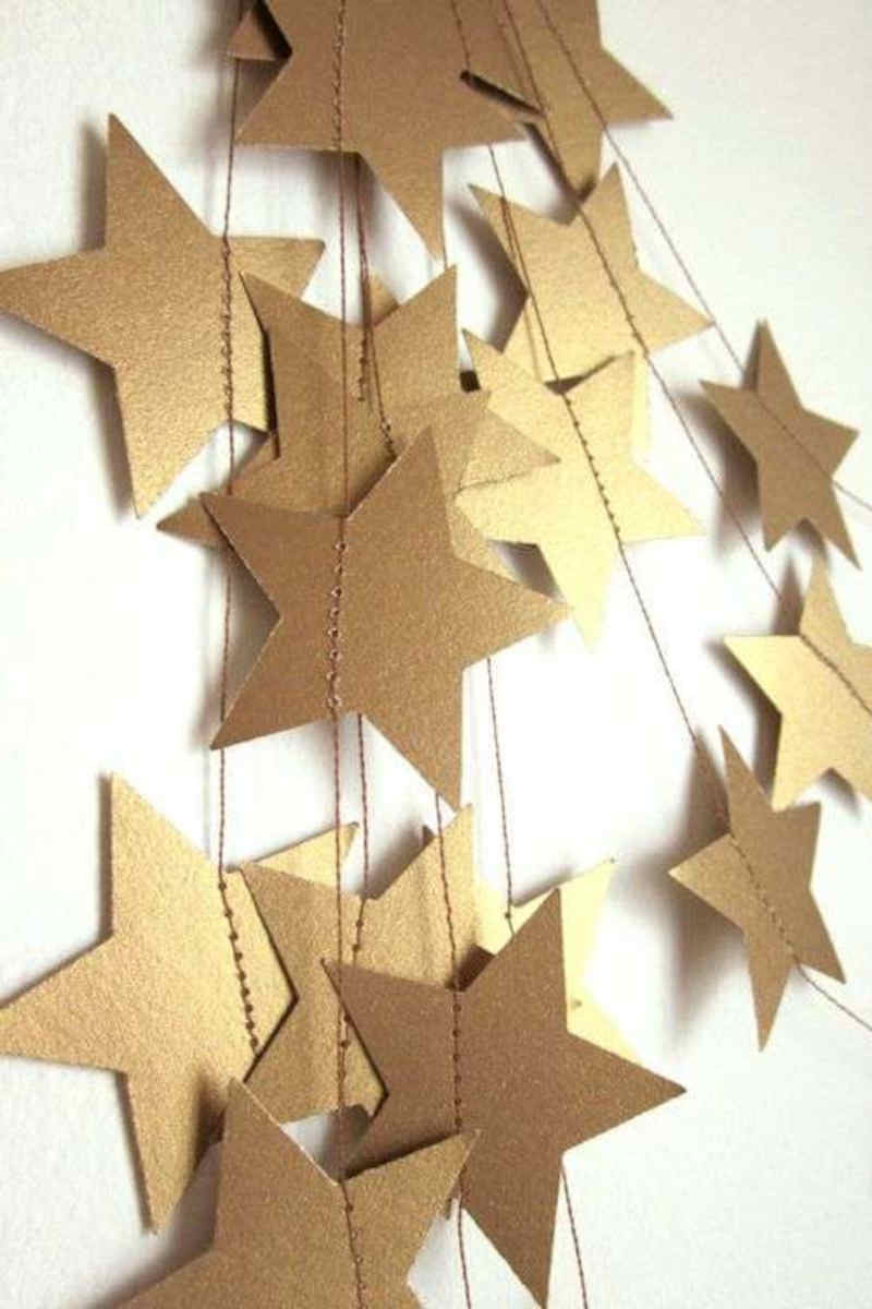 decorazioni di capodanno fai da te, le stelle di carta