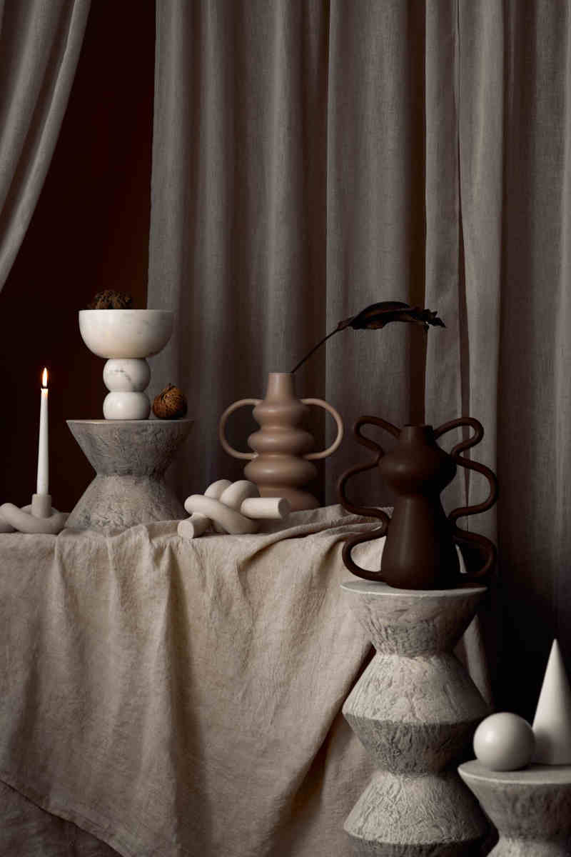 Set di oggetti decorativi in varie forme e superfici Oskar di Westwing collection