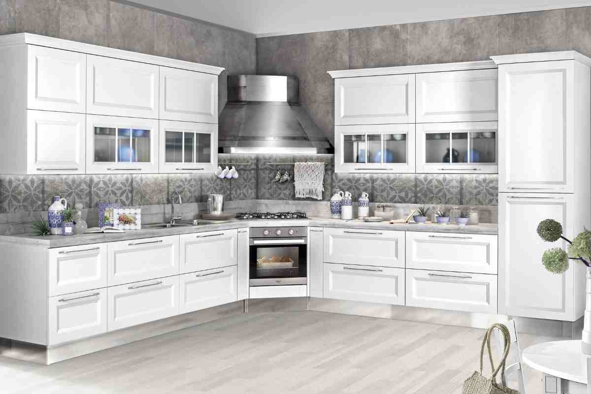 Cucina Ginevra Mondo Convenienza angolare di colore bianco