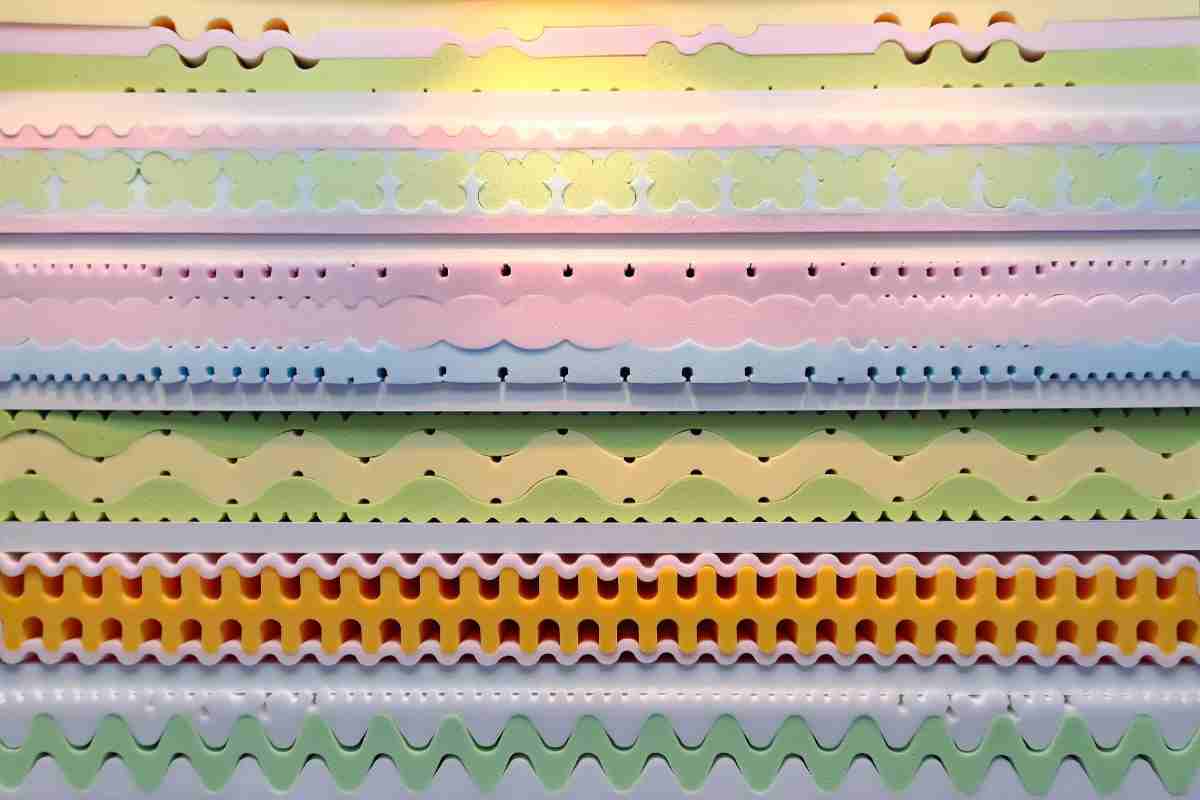 Strati di un materasso in schiuma di lattice