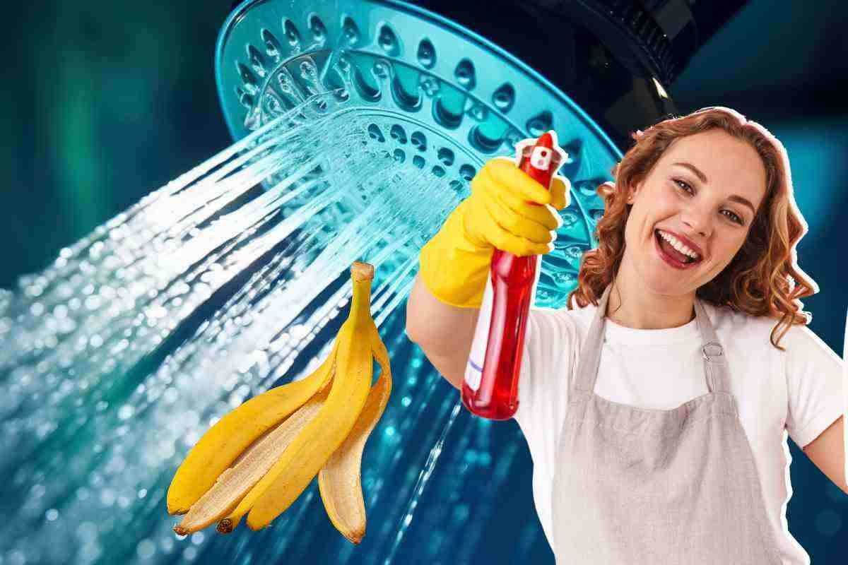 Pulire la doccia senza fatica: buccia di banana per il vetro e questo trucco per il piatto in resina | Facile e veloce