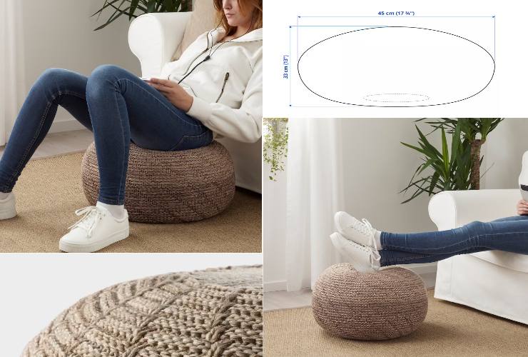 Un pouf Ikea che trasforma la tua casa in uno stile Bohemien e la rende accogliente e elegante. 