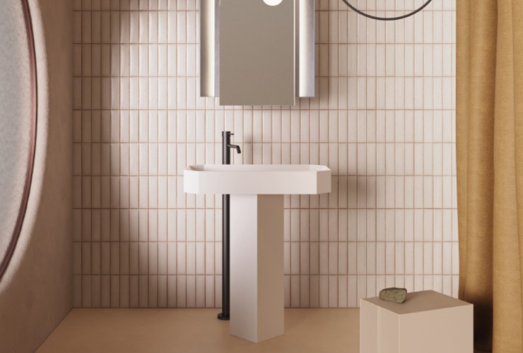 Il lavabo a terra diventa un elemento importnate e desiderato del nostro bagno, un vero oggetto di design. 