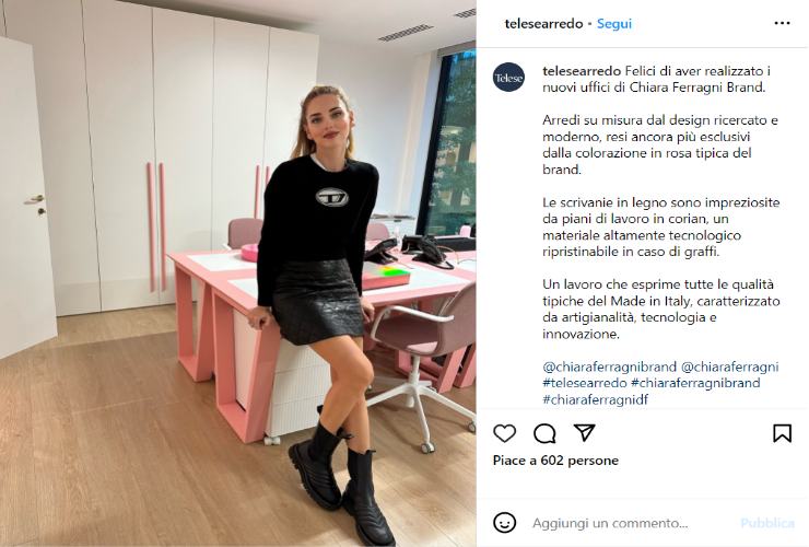 Arreda il tuo ufficio come quello di Chiara Ferragni, design, eleganza e comodità 