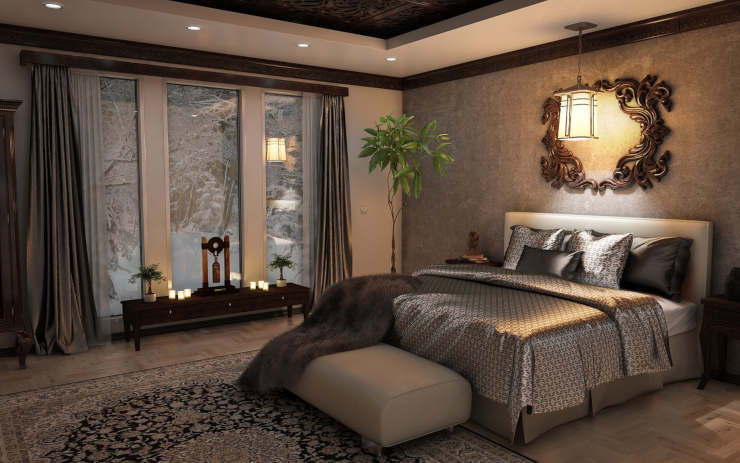 Camera da letto con tappeto