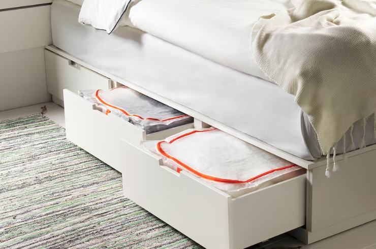 Contenitore Ikea per tenere in ordine il letto