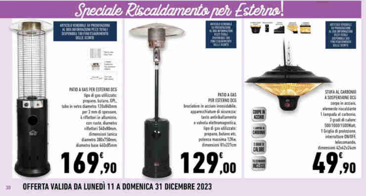 Lampadario stufa in offerta