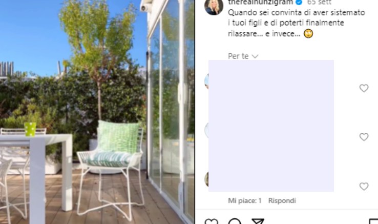 il terrazzo della casa di Michelle Hunziker 