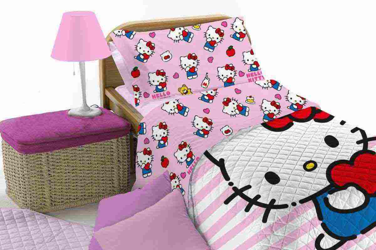 lenzuola e federa Hello Kitty di Hermet