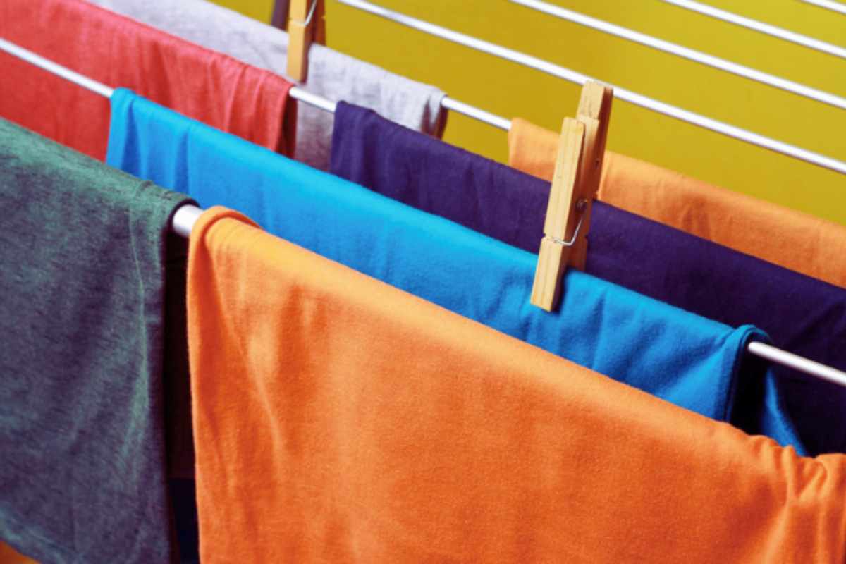 The usual drying rack, but you’re drying twice as many clothes: Even laundromats use this trick