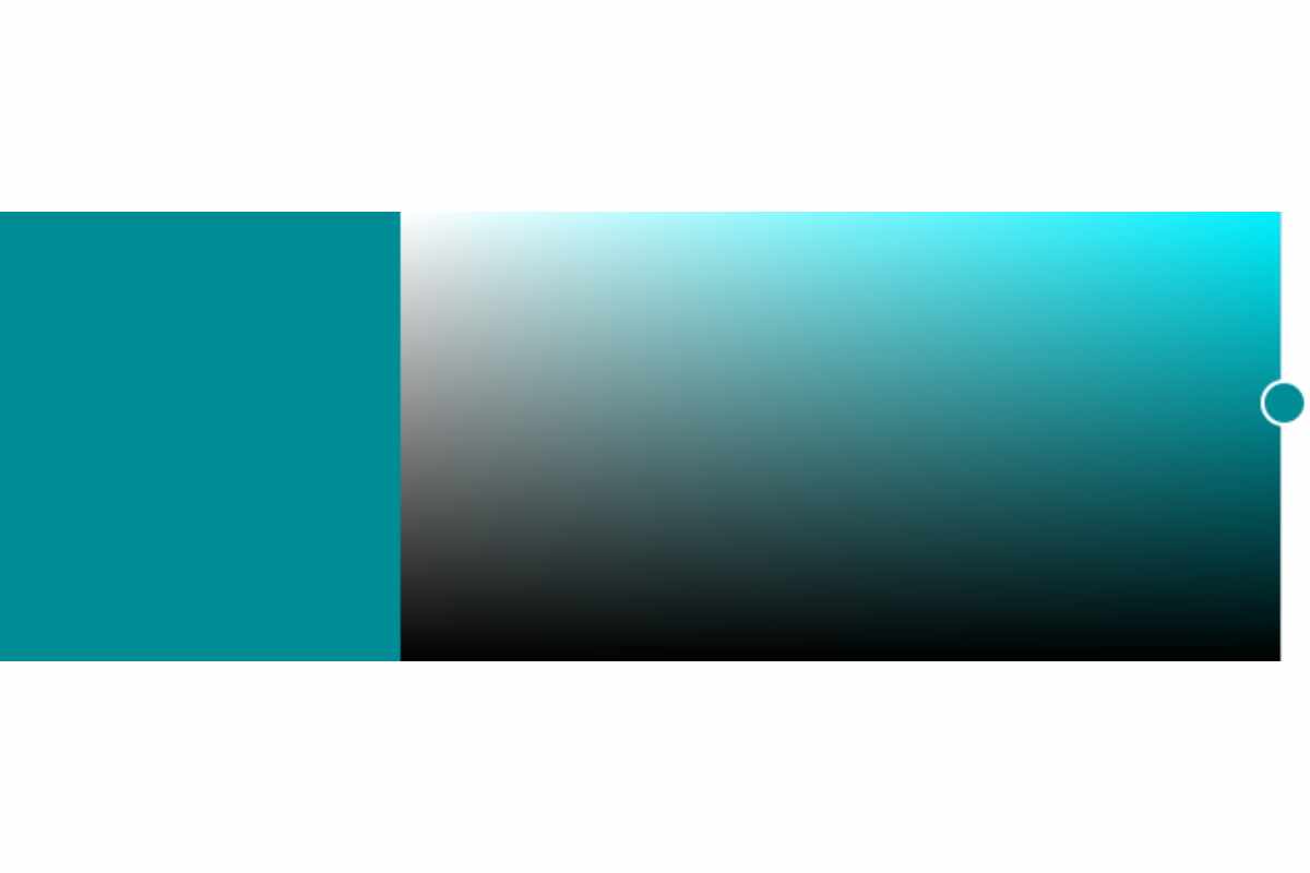 il color ottanio preciso con il codice del selettore colori google