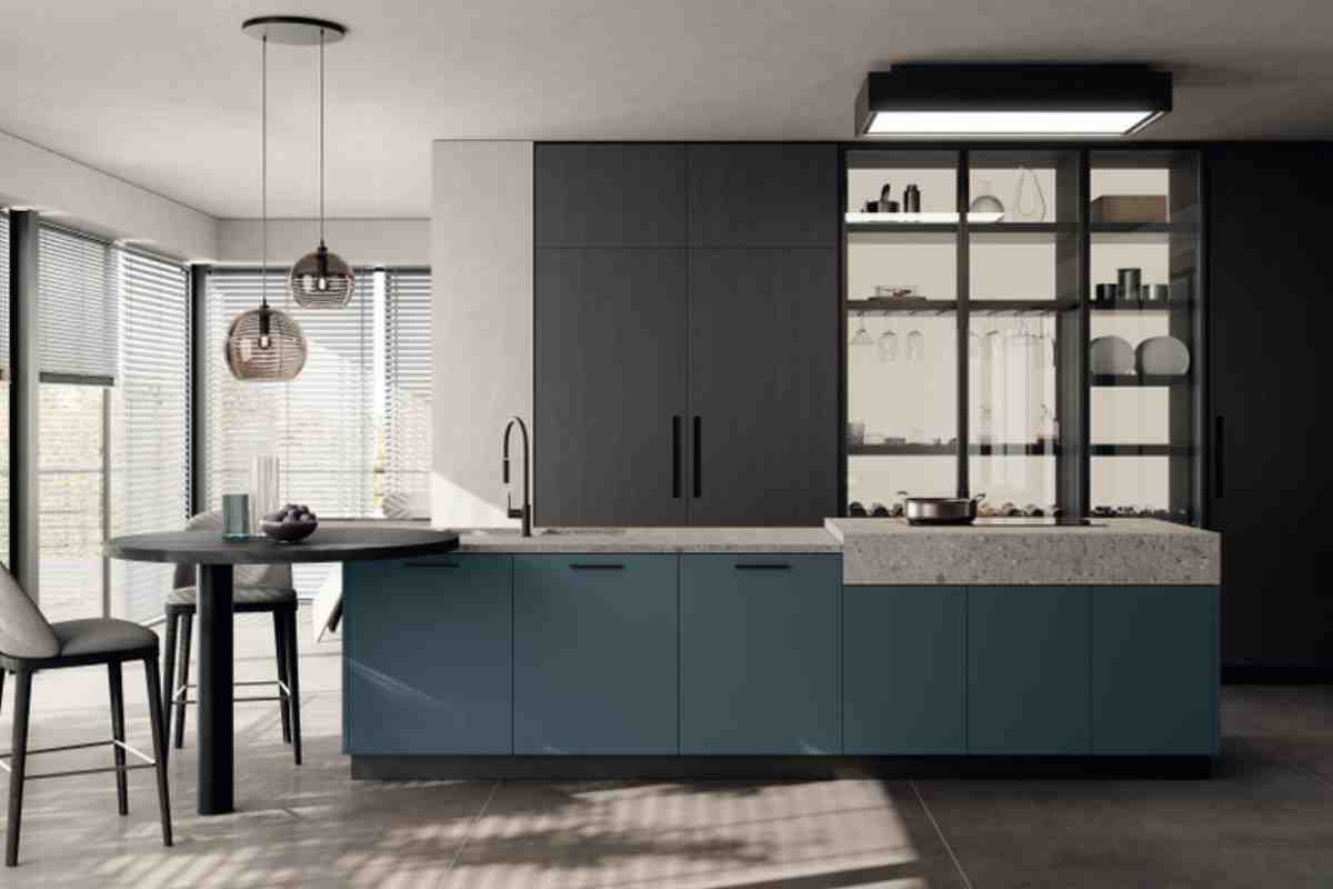 Cucina Moda color ottanio Scavolini