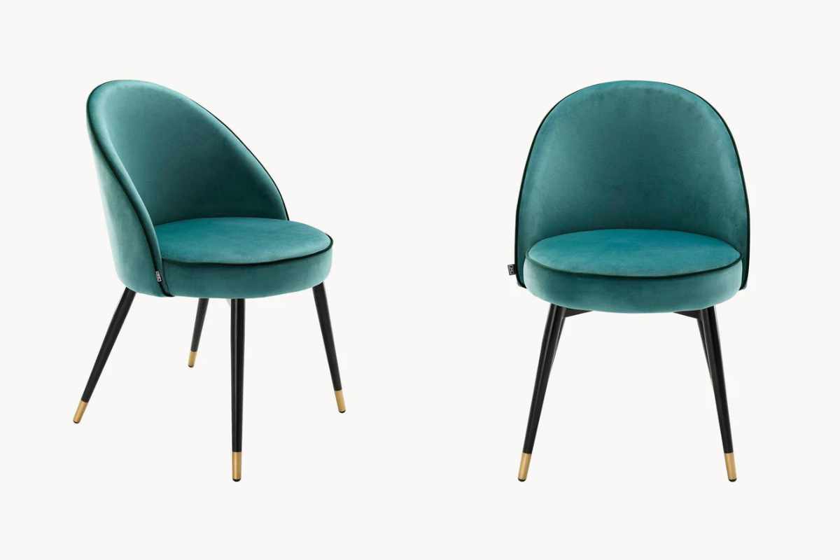 Sedie in velluto fatte a mano con imbottitura Cooper Eichholtz Westwing