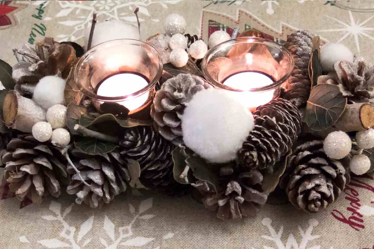 Centrotavola con candele fai da te shabby chic 