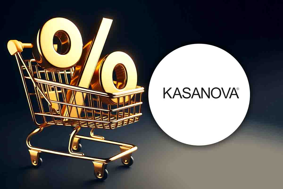 logo kasanova carrello e percentuale sconto