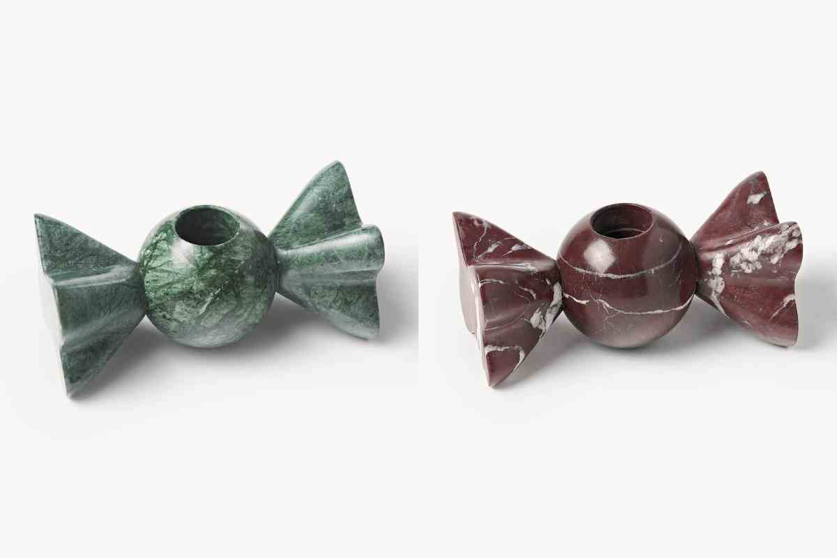 Portacandele in marmo Cutemas Westwing a forma di caramella