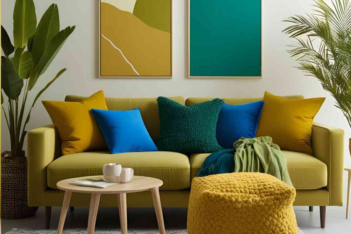 DK Homewares Federa Per Cuscino Etnica 40x40 Cm - Giallo Senape, Broccato Jacquard Floreale, 1 Pezzo
