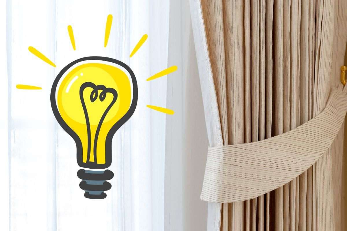 Tende e lampadina per idea