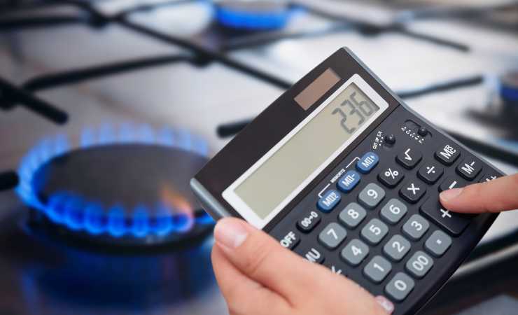Gas acceso e calcolatrice