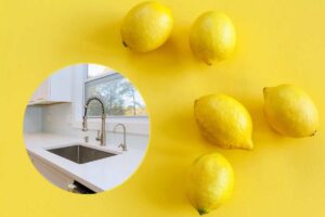 Lavello della cucina e limoni