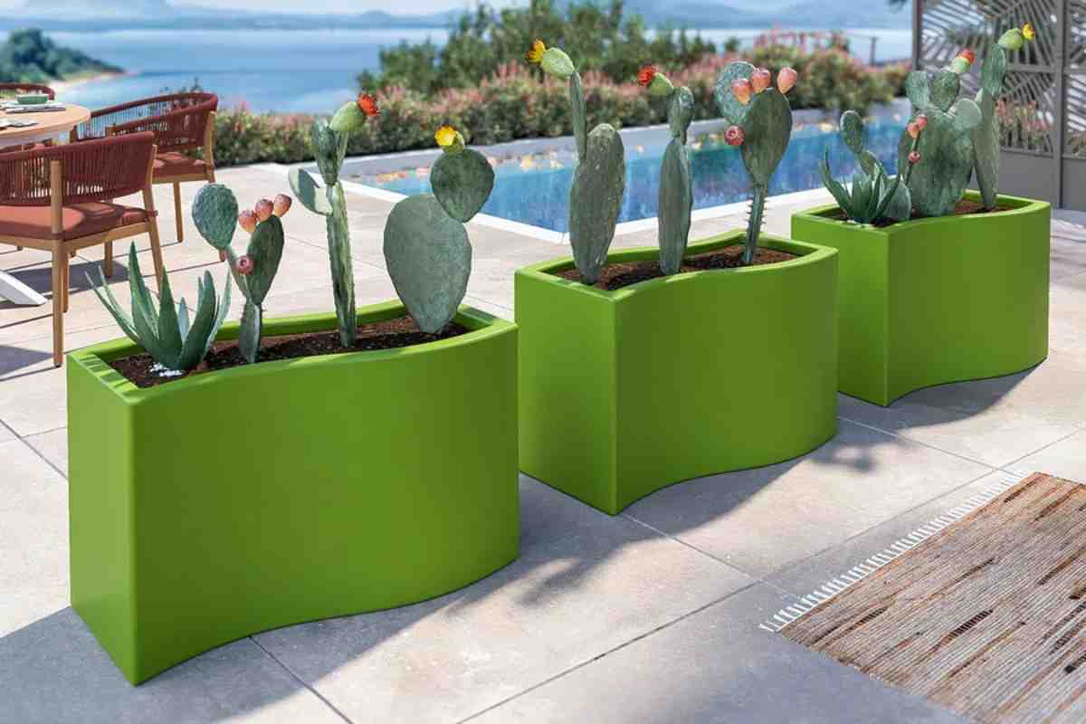 Ondeja Vaso Design Deghi di forma ondulata di colore verde