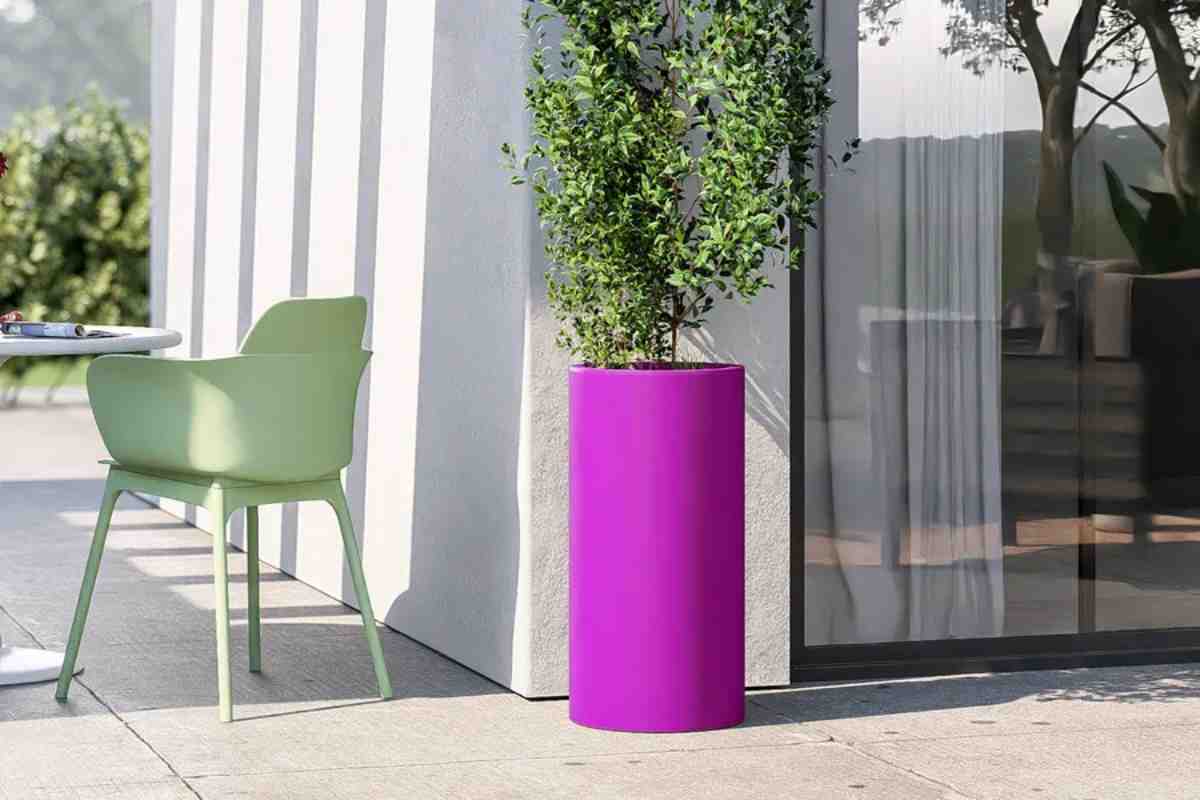 Vaso Contesly Deghi di forma cilindrica di colore viola